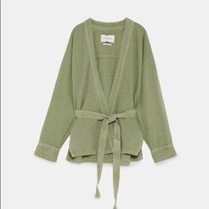 Zara green kimono jacket
